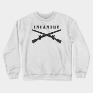 Army - Infantry Br - Crossed Rifles Blk with Txt Crewneck Sweatshirt